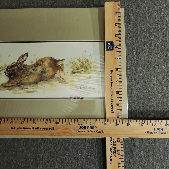 Vicki Wickell Watercolor Rabbit 16x12" matted Signed Numbered‎ 22/150 Brown Vtg - Picture 6 of 7